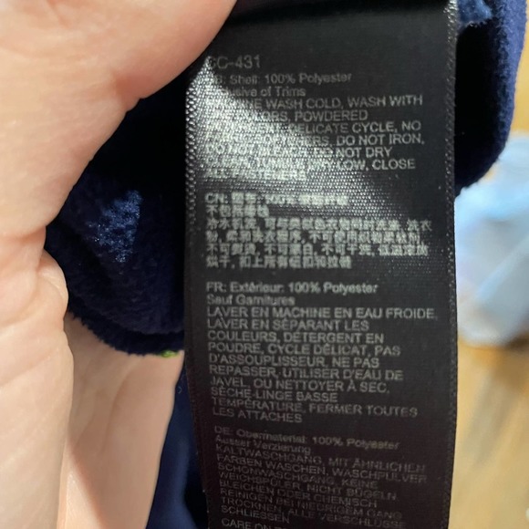 Marmot Fleece Long Sleeve Full Zip Jacket Blue with Green Accents Size Medium - Picture 11 of 13